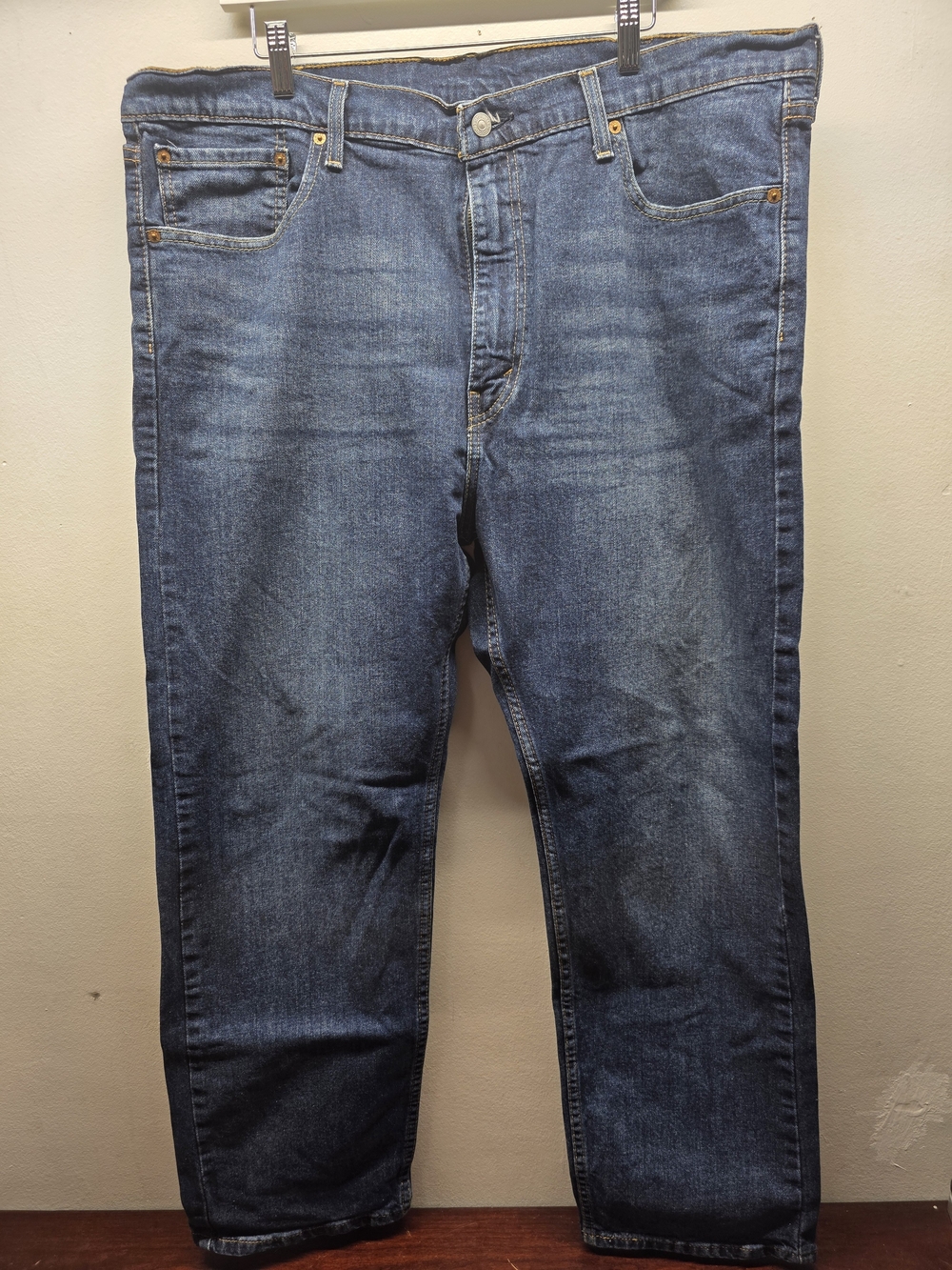 Levi's 505 Men's Straight Leg Dark Blue Jeans 42x30